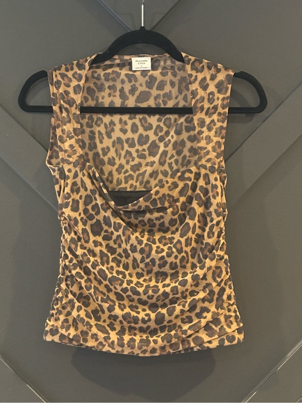 NWT Abercrombie & Fitch Leopard Print Cowl Neck Top